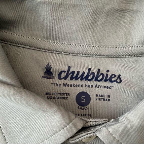 Chubbies The Retreat Performance Polo Men’s Size Small New Gray - Picture 5 of 9